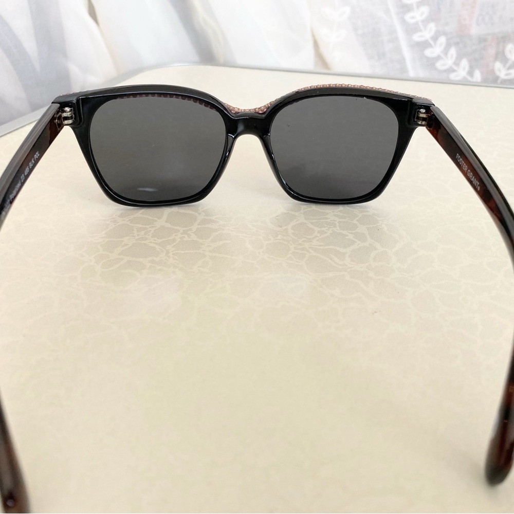 Foster Grant Black Sunglasses with Pink Crystal Rhinestone Trim - Picture 6 of 6